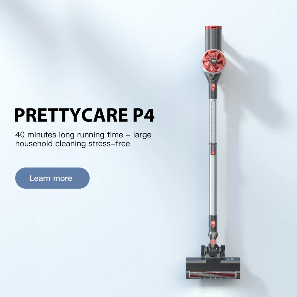 PRETTYCARE P4 Powerful Suction and Upgrade Brushless Motor Cordless Vacuum Cleaner Perfect for Hard Floor, Carpet, Pet Hair