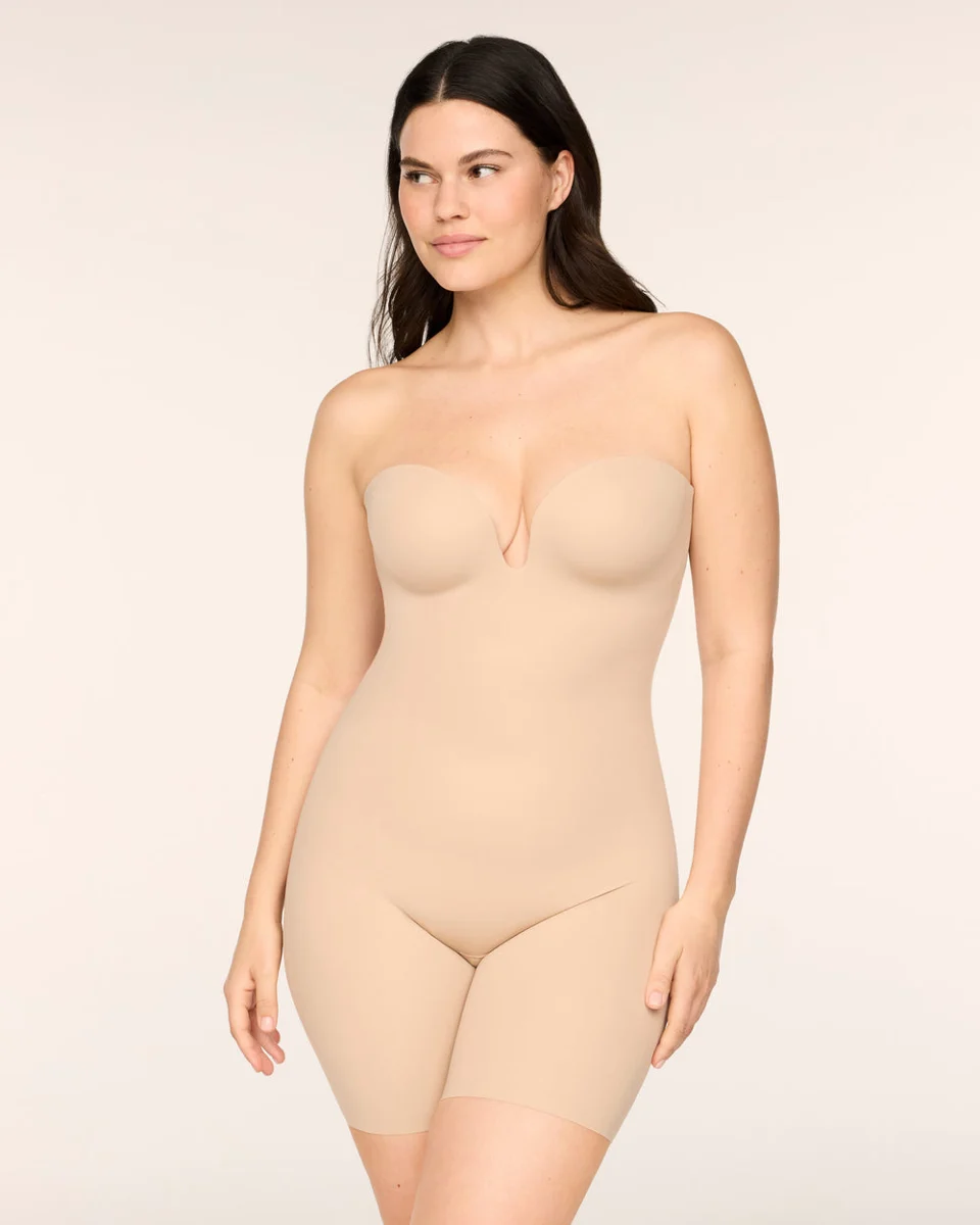 SPANXshape® Suit Your Fancy Strapless Mid-Thigh Bodysuit