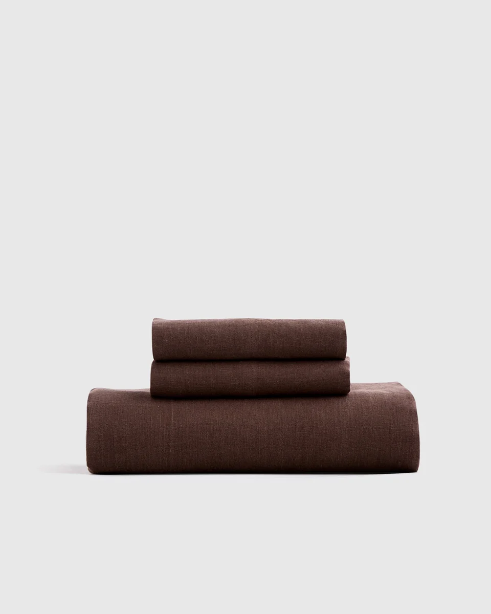 100% European Linen Fitted Sheet Set