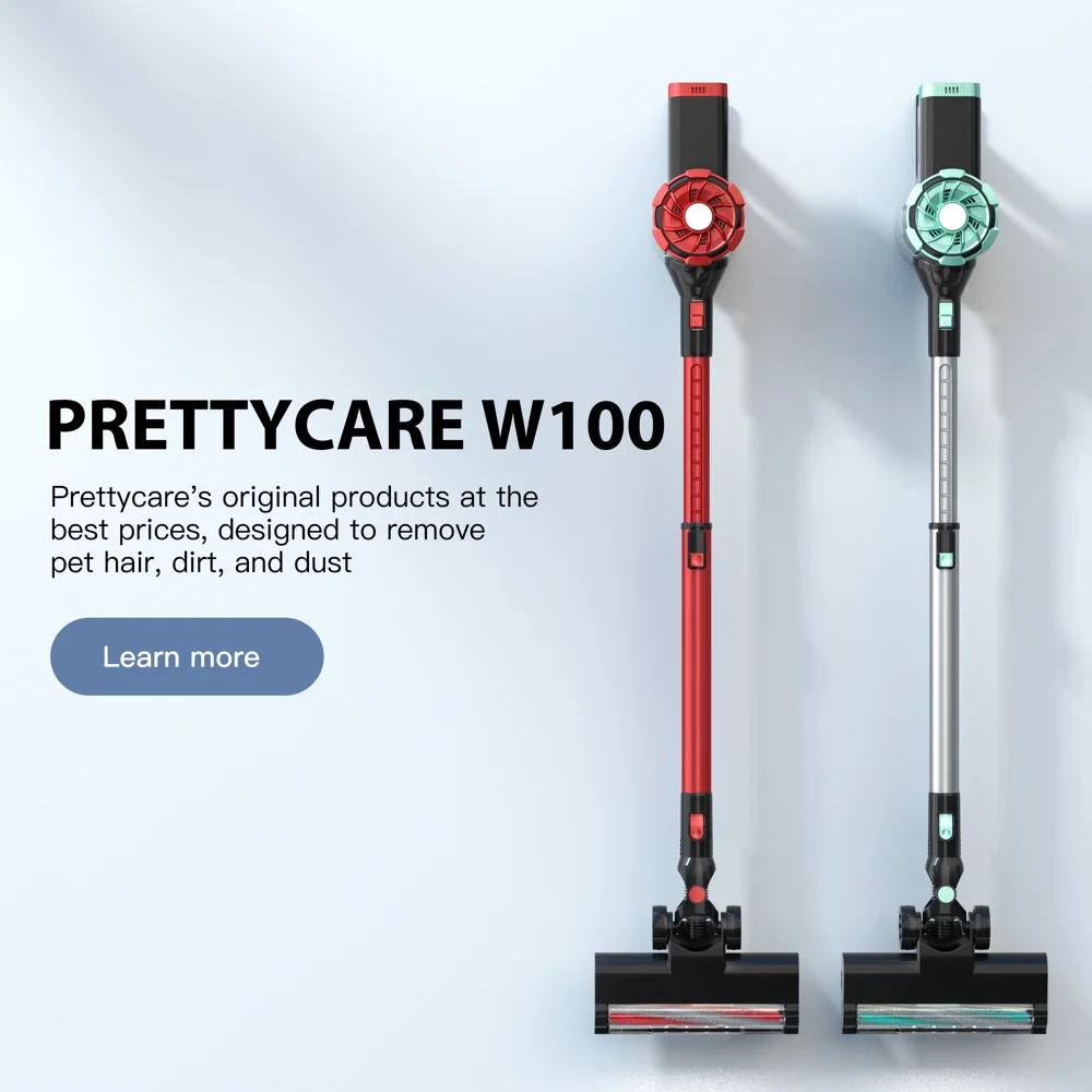PRETTYCARE W100 Lightweight Quiet Vacuum Cleaner Perfect for Hardwood Floor Pet Hair