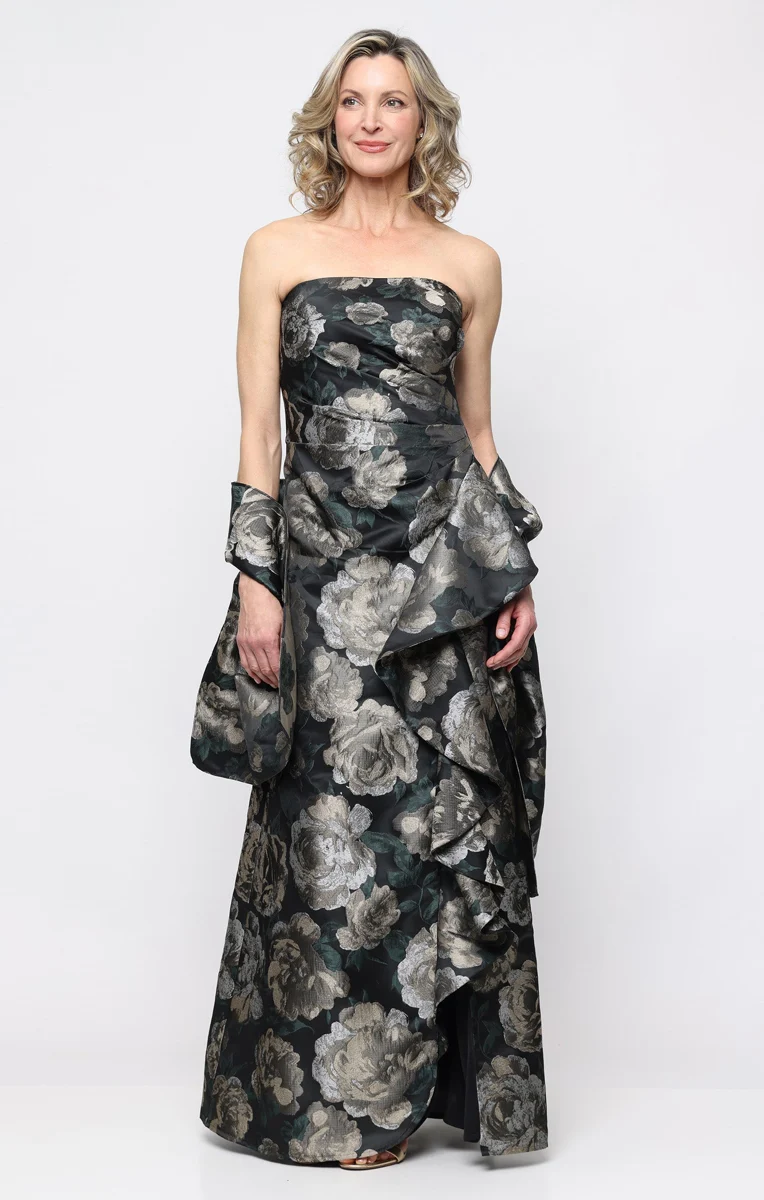 Veronica Jacquard Cascade Gown