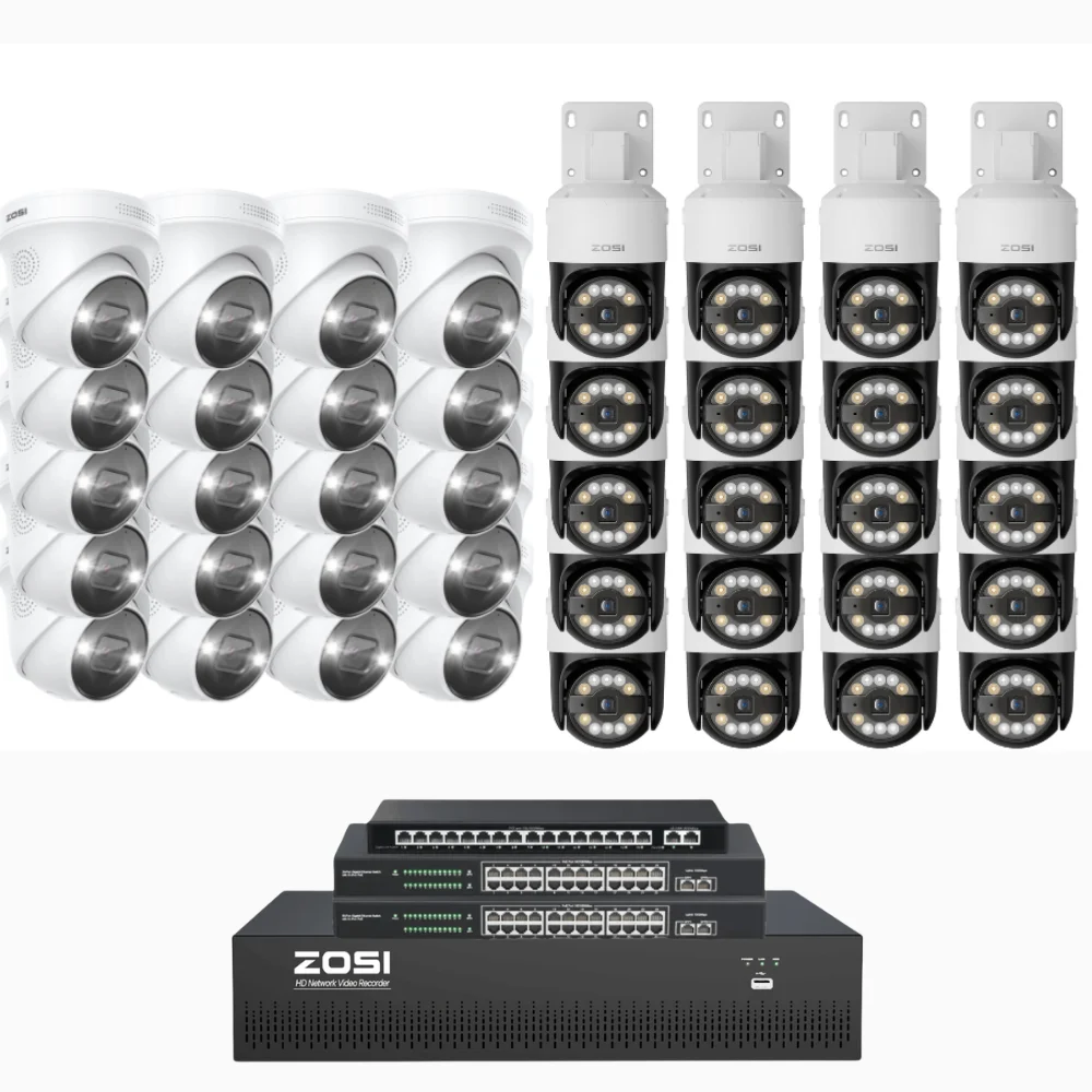 [Includes 16TB]C296/C225 64 Channel PTZ 4K PoE Security Camera System for Business + 16TB (4*4TB)