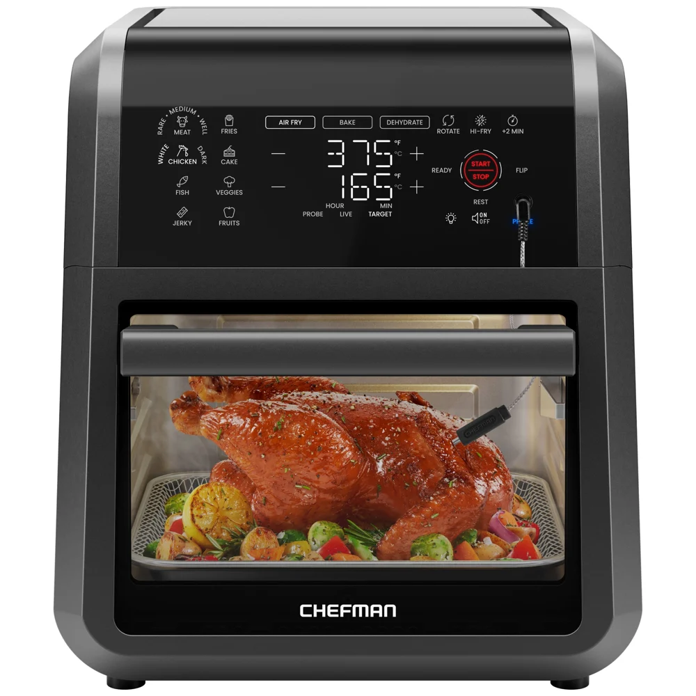 Multifunctional Digital Air Fryer w/ Integrated Smart Thermometer - 12 Quart