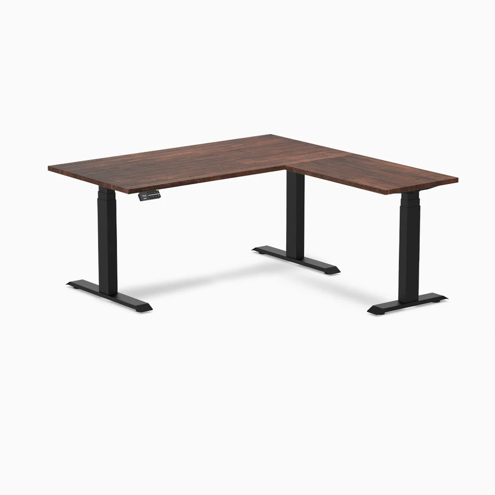 Desky Softwood L-Shape Sit Stand Desk