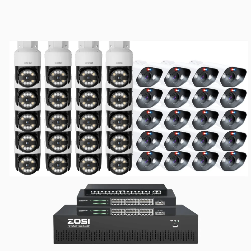 [Includes 16TB]C296/C182 64 Channel PTZ 4K PoE Security Camera System for Business + 16TB (4*4TB)
