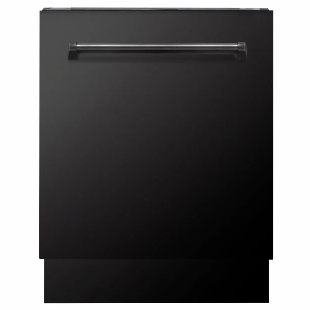 ZLINE 24 in. Tallac Series 3rd Rack Dishwasher with Auto Door Open Drying, 51dBa, Black Stainless Steel Panel (DWV-BS-24)