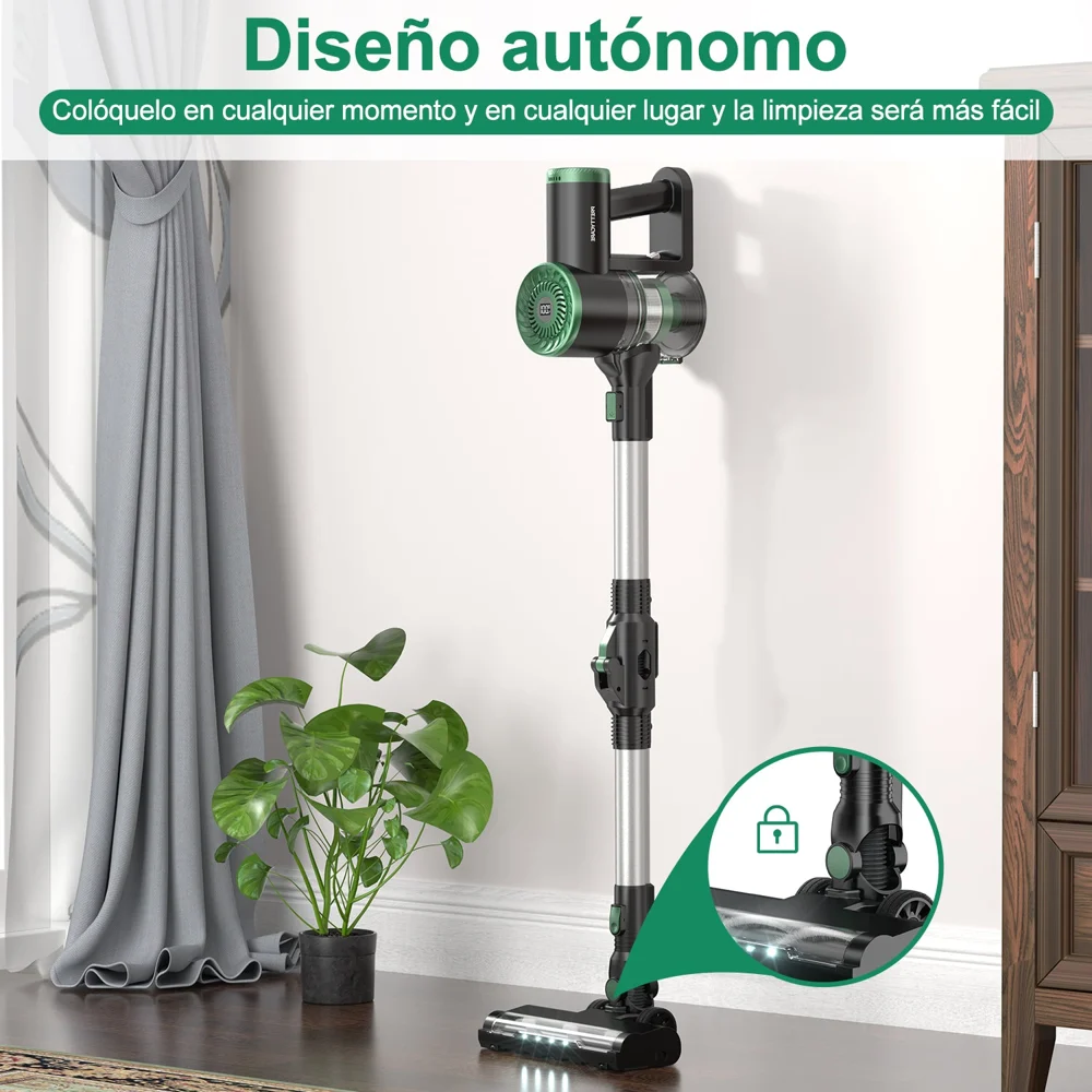 PrettyCare 25Kpa Cordless Stick Vacuum Cleaner Rechargeable for Home Pet Hair Area Rugs Carpet Hard Floors WP1