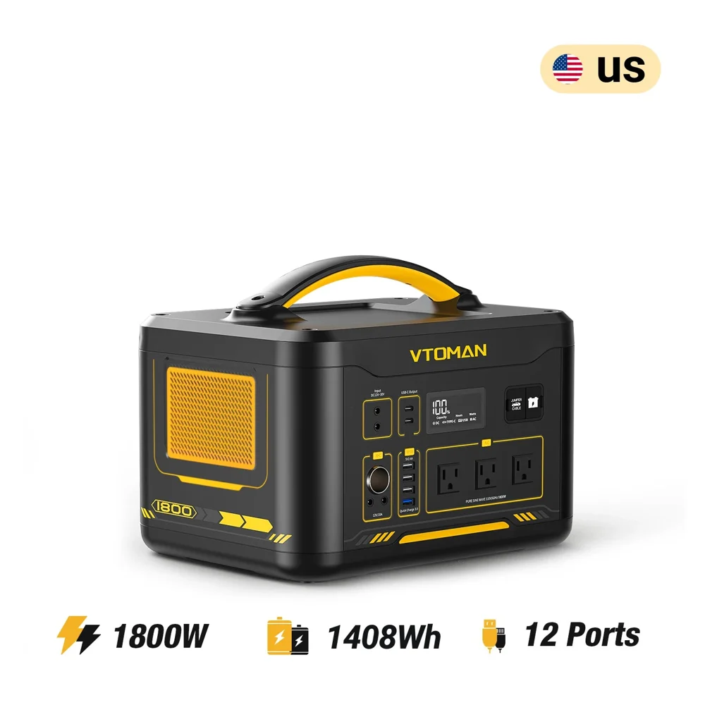 VTOMAN Jump 1800 V-BEYOND® Portable Power Station 1408Wh New Version