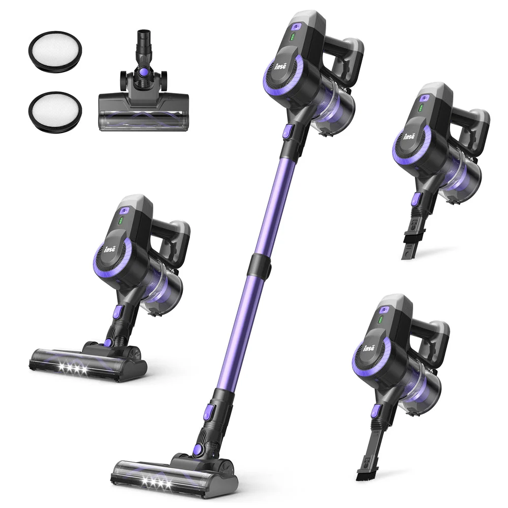 INSE Lightweight Cordless Stick Vacuum Cleaner for Carpet Hardwood Floor Pet Hair, N3P & N3E