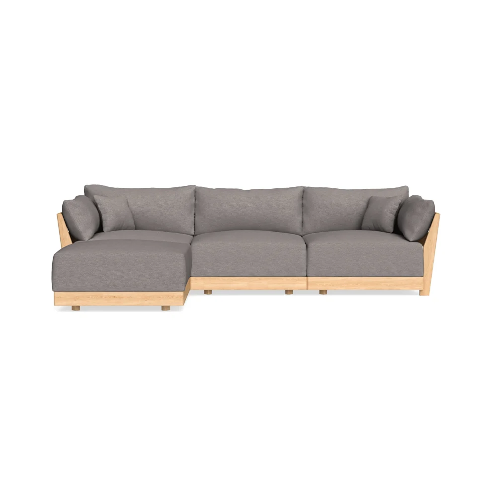 Modular Bondi Latte 3-Seater Sectional in Cement | Classic Blend