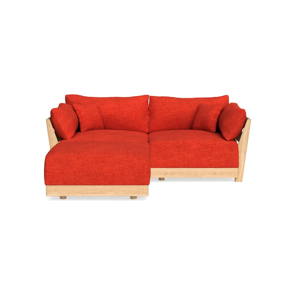 Modular Bondi Latte 2-Seater Sectional in Poppy Orange | Classic Blend