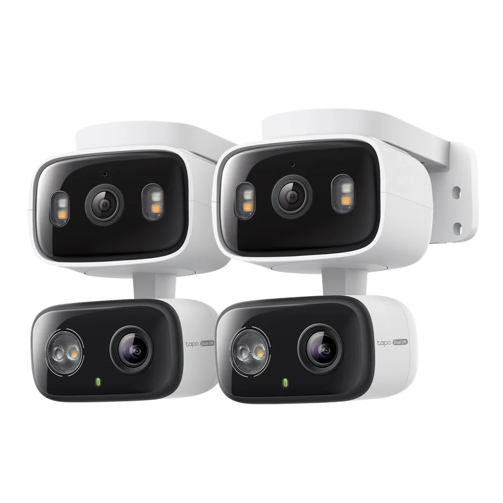 2K Dual Lens Pan/Tilt Indoor/Outdoor Security Camera, Tapo C246D HybridCam Duo 2-Pack