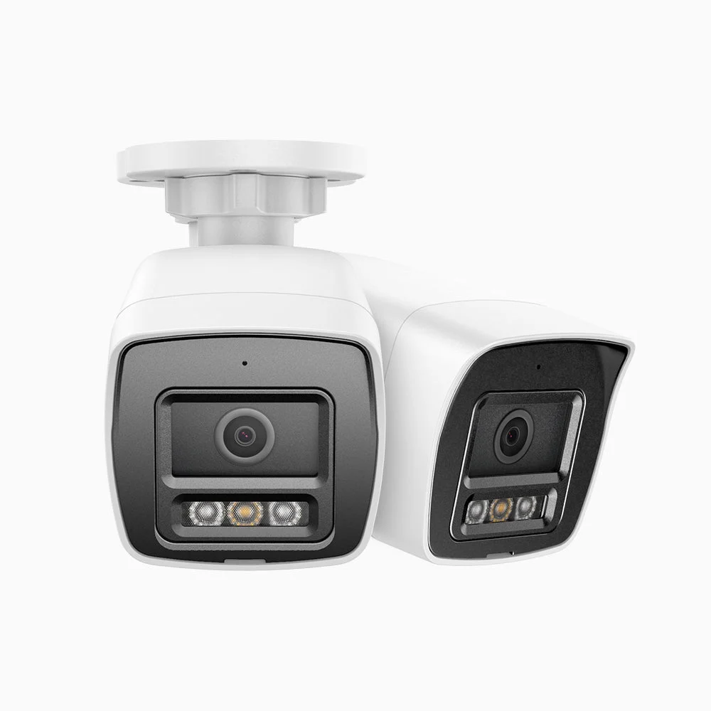 C1200 - 2-Pack 4K 12MP Outdoor Smart Dual Light PoE Security Camera, Human & Vehicle Detection, H.265+, Built-in Microphone, Color & IR Night Vision, Support SD Card, IP67
