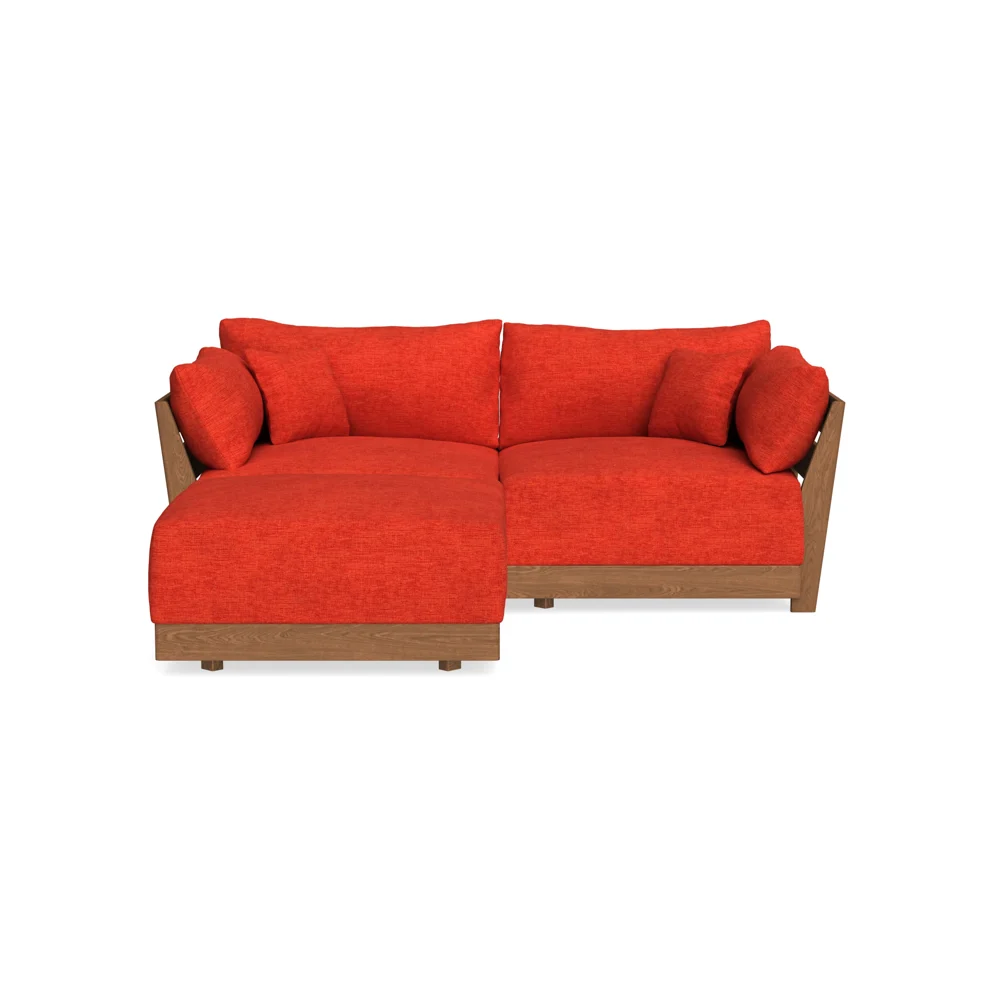 Modular Bondi Espresso 2-Seater Sectional in Poppy Orange | Classic Blend