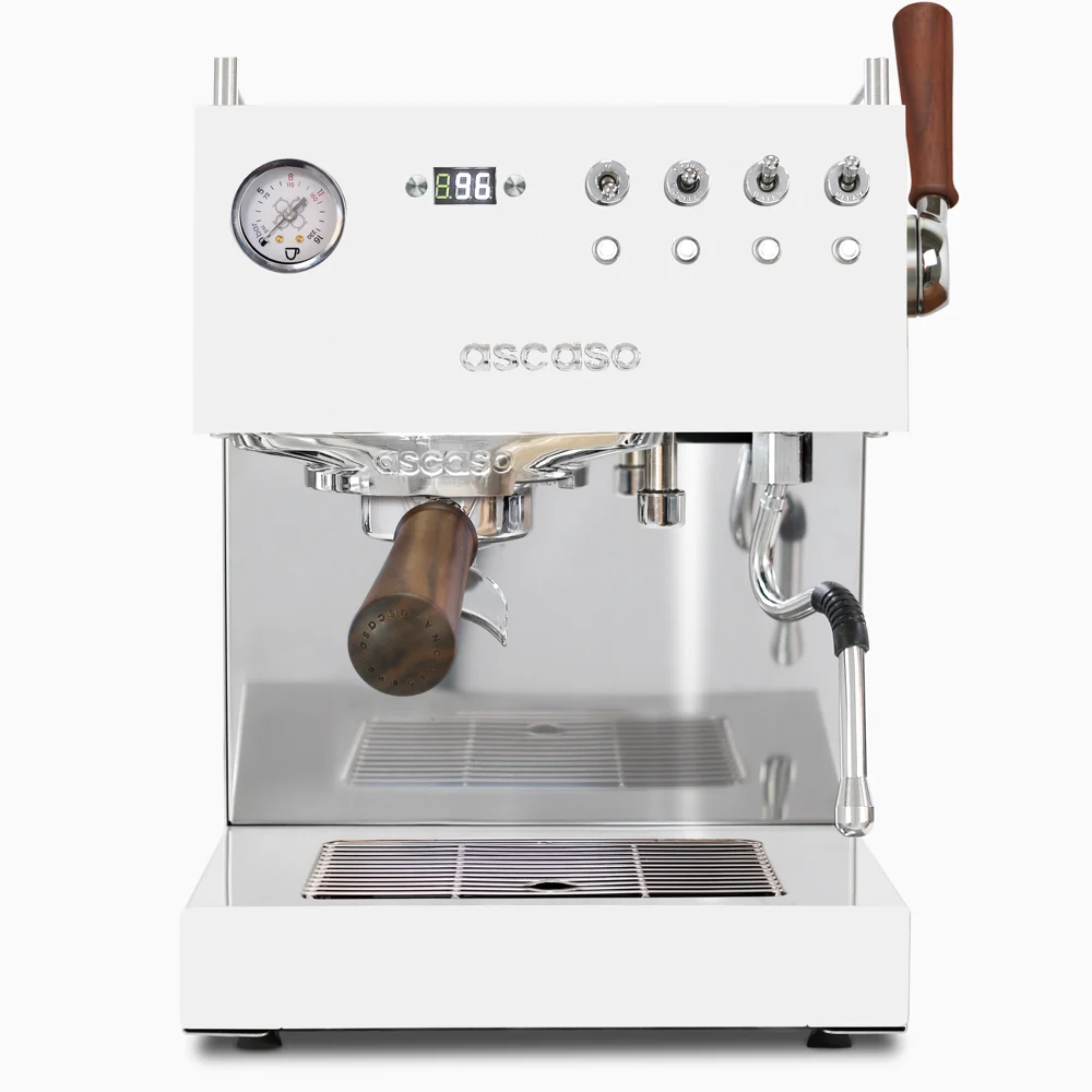 Ascaso Steel DUO PLUS PID Espresso Machine – Dual Thermoblock, Programmable, 120V (White)