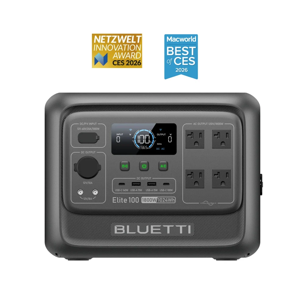 BLUETTI Elite 100 V2 Portable Power Station | 1,800W 1,024Wh