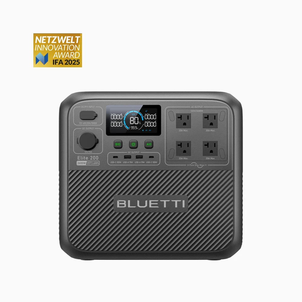 BLUETTI Elite 200 V2 Portable Power Station - 2073.6Wh, 2600W
