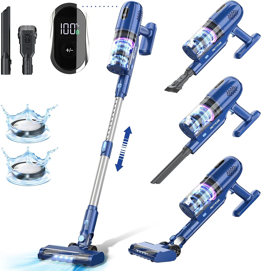 PRETTYCARE P1 Lightweight Cordless Vacuum Cleaner for Hard Floor