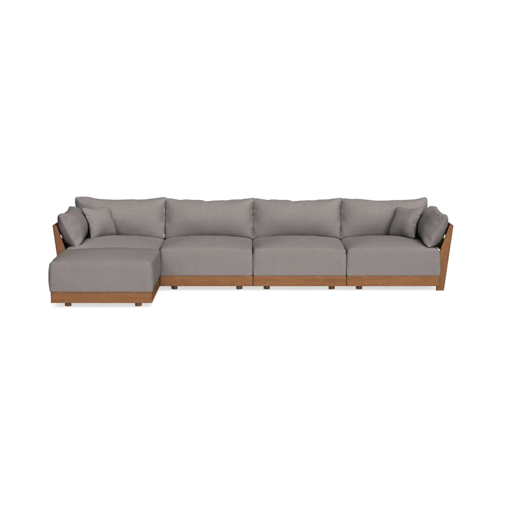 Modular Bondi Espresso 4-Seater Sectional in Cement | Classic Blend