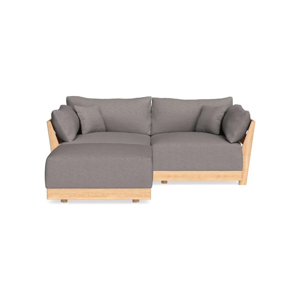 Modular Bondi Latte 2-Seater Sectional in Cement | Classic Blend