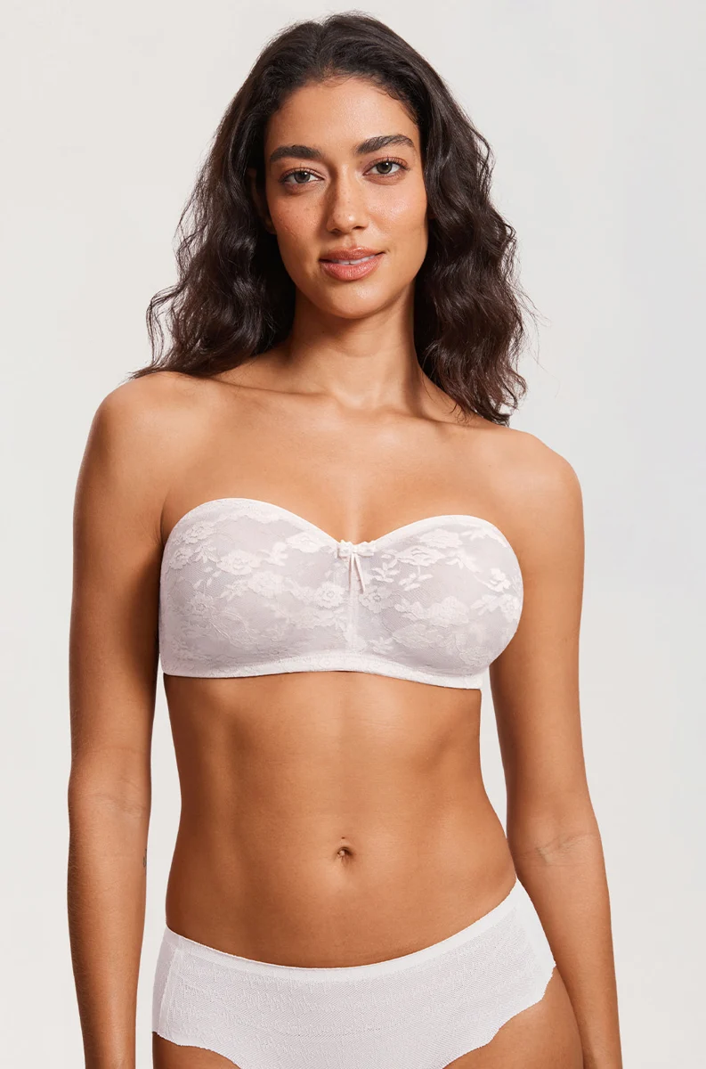Floral Lace Strapless Bra