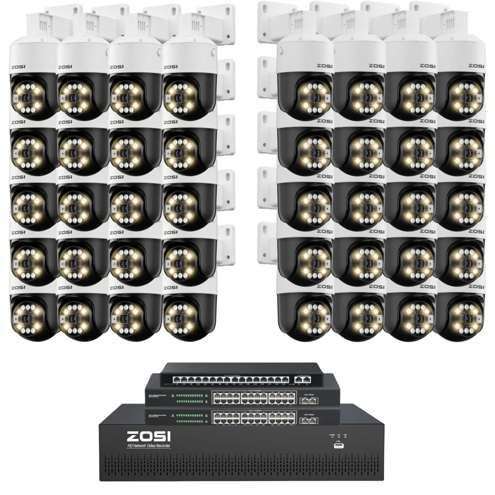 [Includes 16TB]C296 64 Channel PTZ 4K PoE Security Camera System for Business + 16TB (4*4TB)