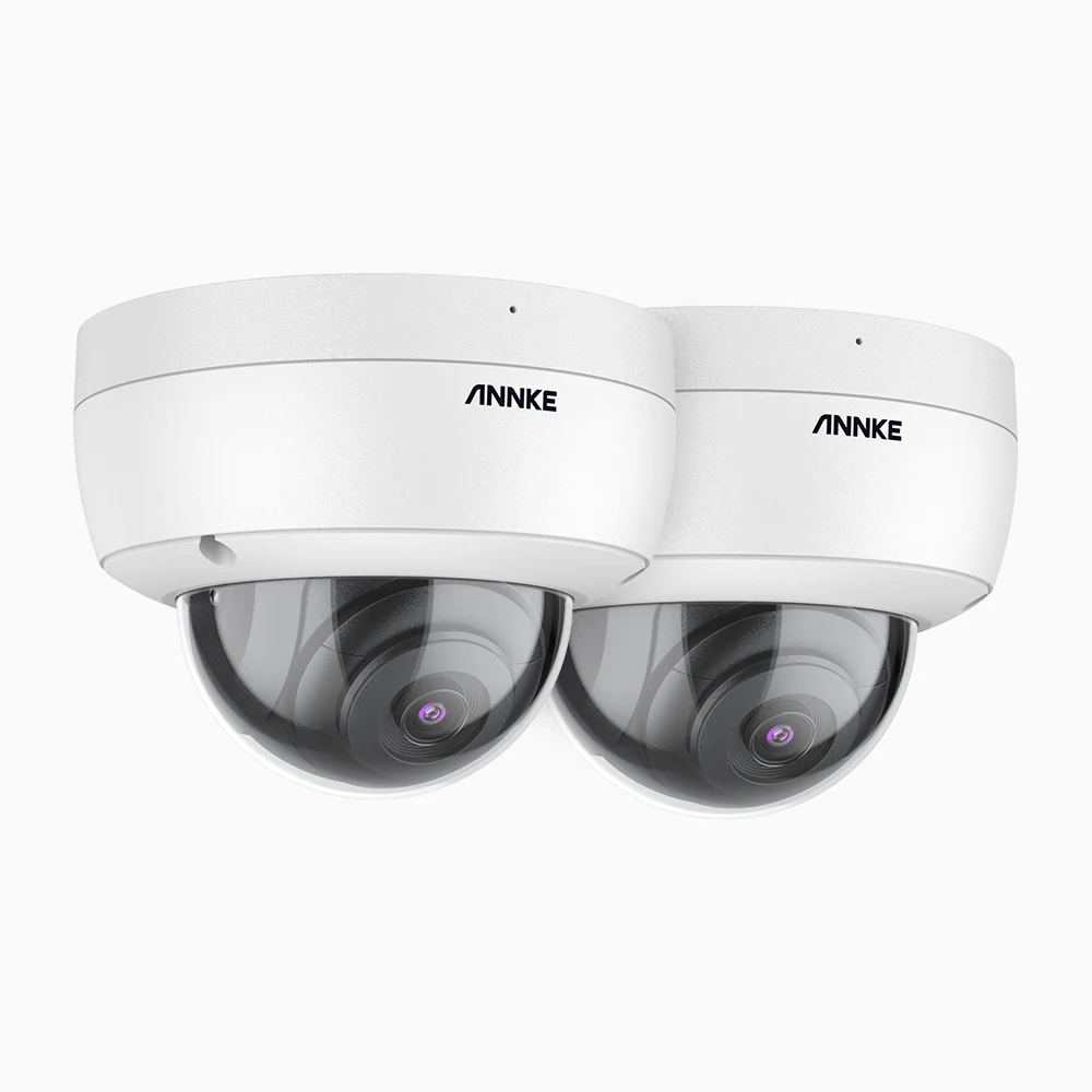 C500D - 2-Pack 3K Outdoor PoE Security IP Dome IK10 Camera, EXIR 2.0 Night Vision, Built-in Microphone, SD Card Slot, IP67 Waterproof, RTSP Supported, Works with Alexa