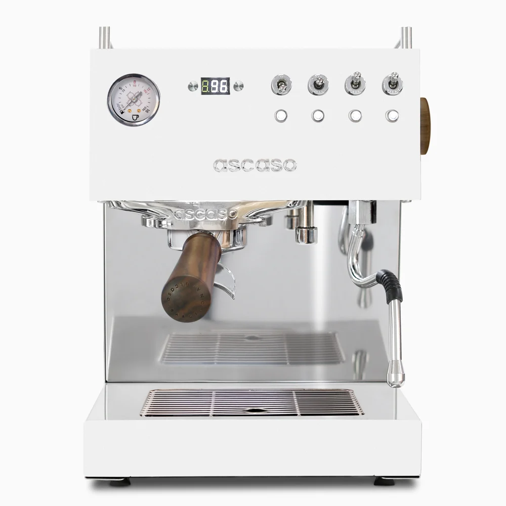 Steel DUO PID Espresso Machine – Dual Thermoblock, Programmable, 120V (White)