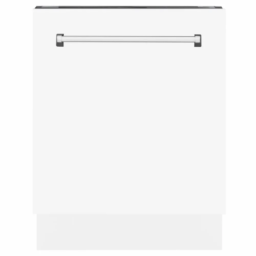 ZLINE 24 in. Tallac Series 3rd Rack Dishwasher with Auto Door Open Drying, 51dBa, White Matte Panel (DWV-WM-24)