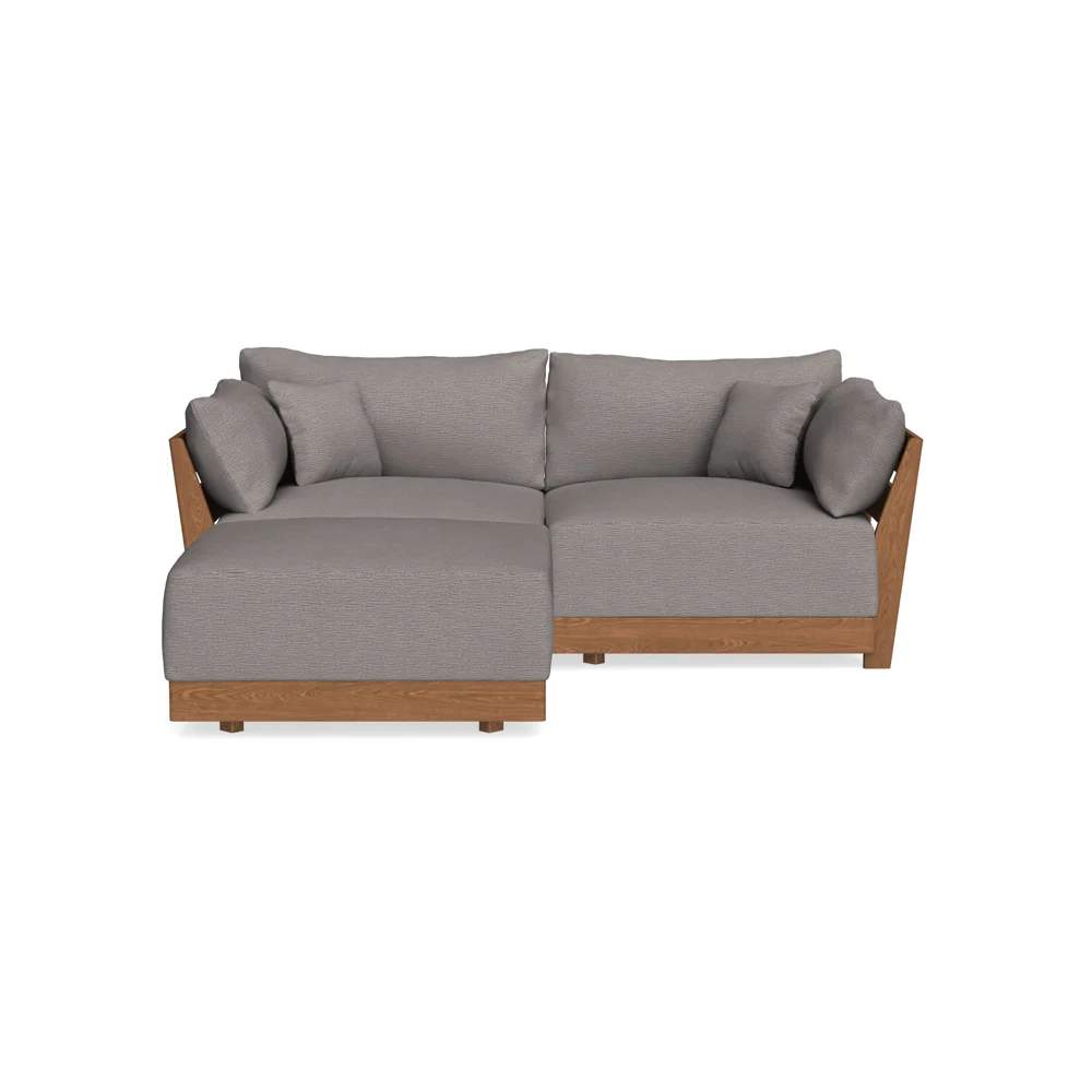 Modular Bondi Espresso 2-Seater Sectional in Cement | Classic Blend