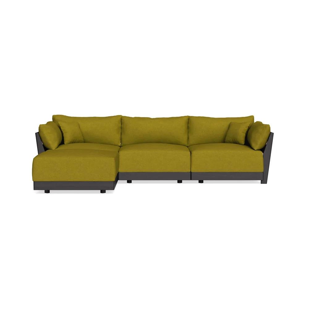 Modular Bondi Black 3-Seater Sectional in Olive Green | Classic Blend