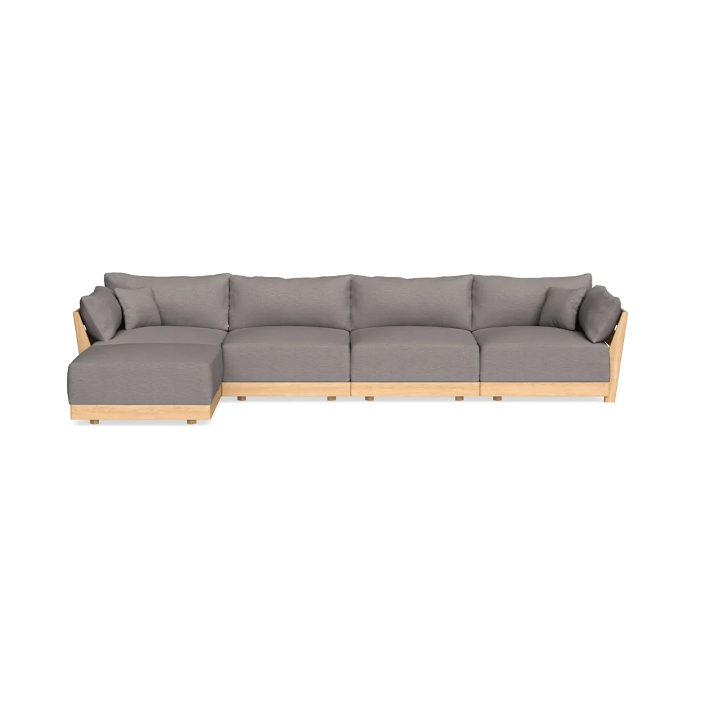 Modular Bondi Latte 4-Seater Sectional in Cement | Classic Blend