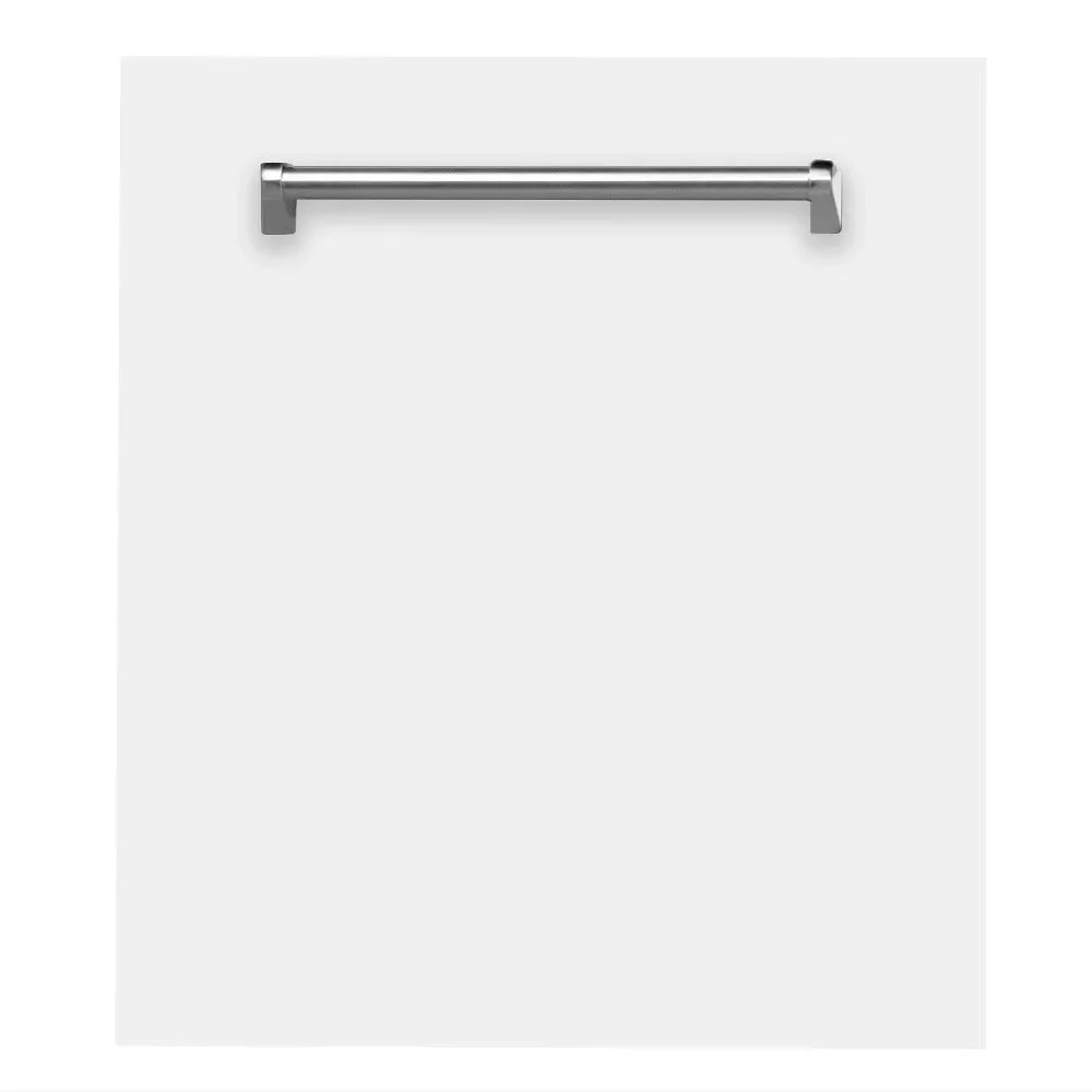 ZLINE 24 in. Top Control Dishwasher with Matte White Panel and Traditional Style Handle, 52dBa (DW-WM-24)