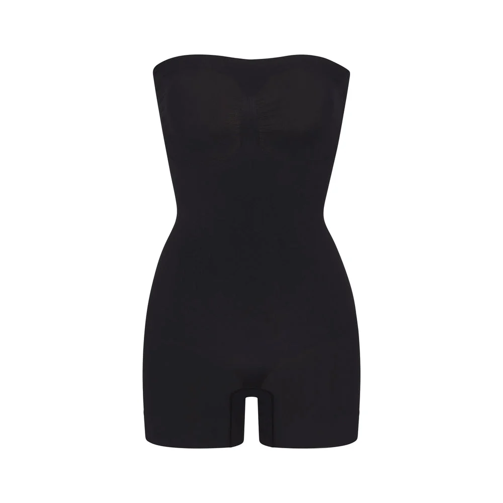 SEAMLESS SCULPT STRAPLESS SHORTIE BODYSUIT | ONYX