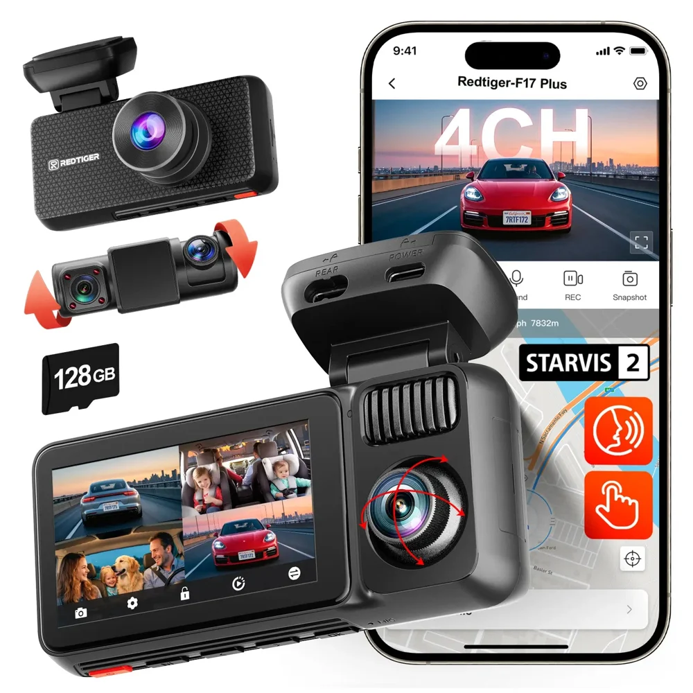 F17 Plus 4-Channel 2.7K Dash Cam with Sony STARVIS 2 & Wi‑Fi