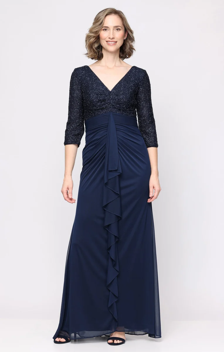 Sequin V-Neck Gown