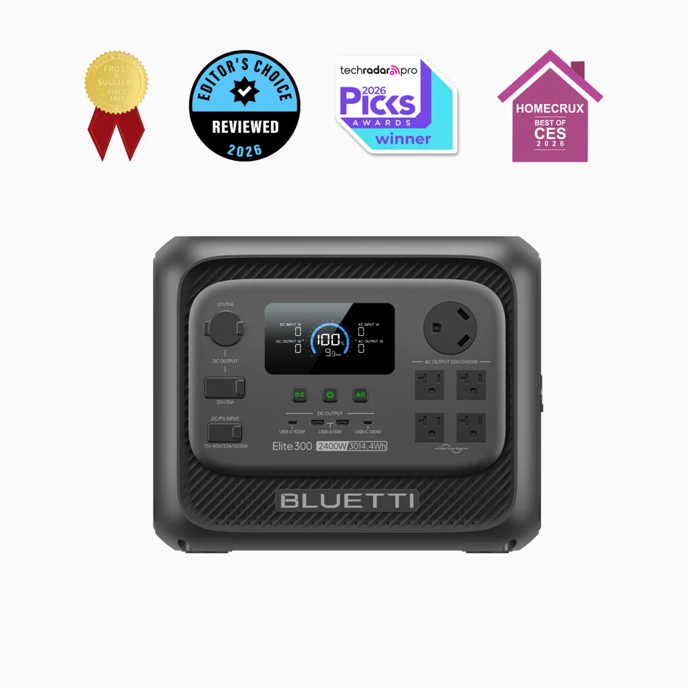 BLUETTI Elite 300 Portable Power Station | 3,014Wh, 2,400W