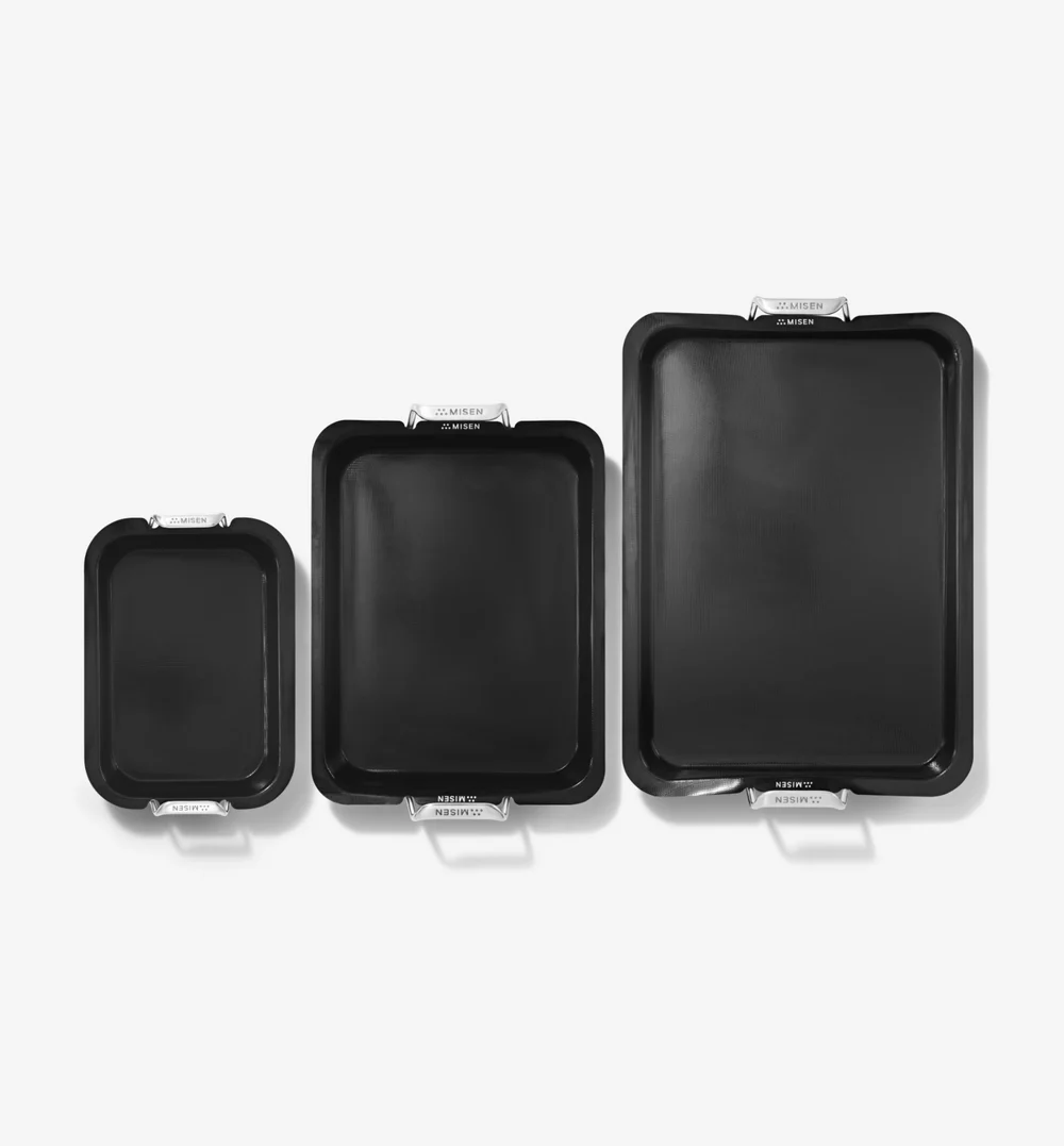 Stainless Steel Roasting Pan Set + Silicone Liners