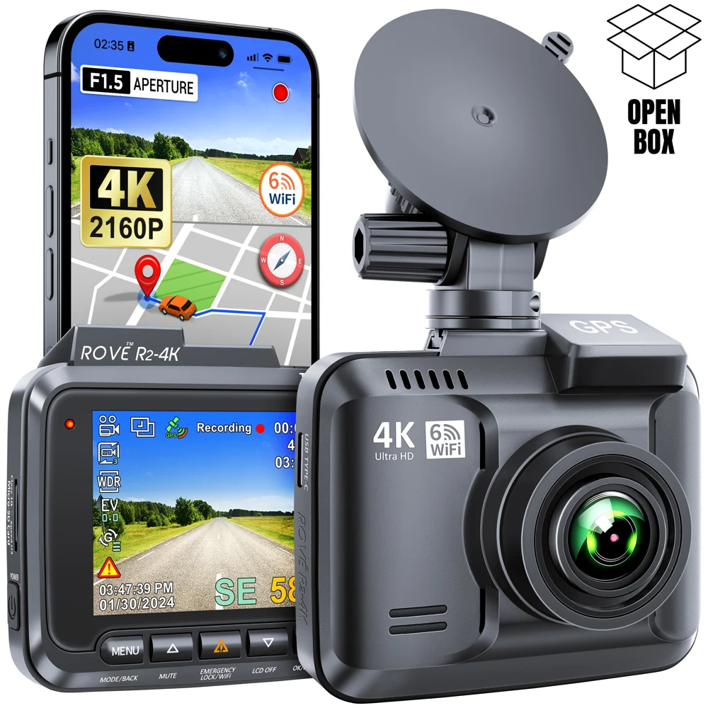 ROVE R2-4K Dash Cam - Open Box Item Grade B