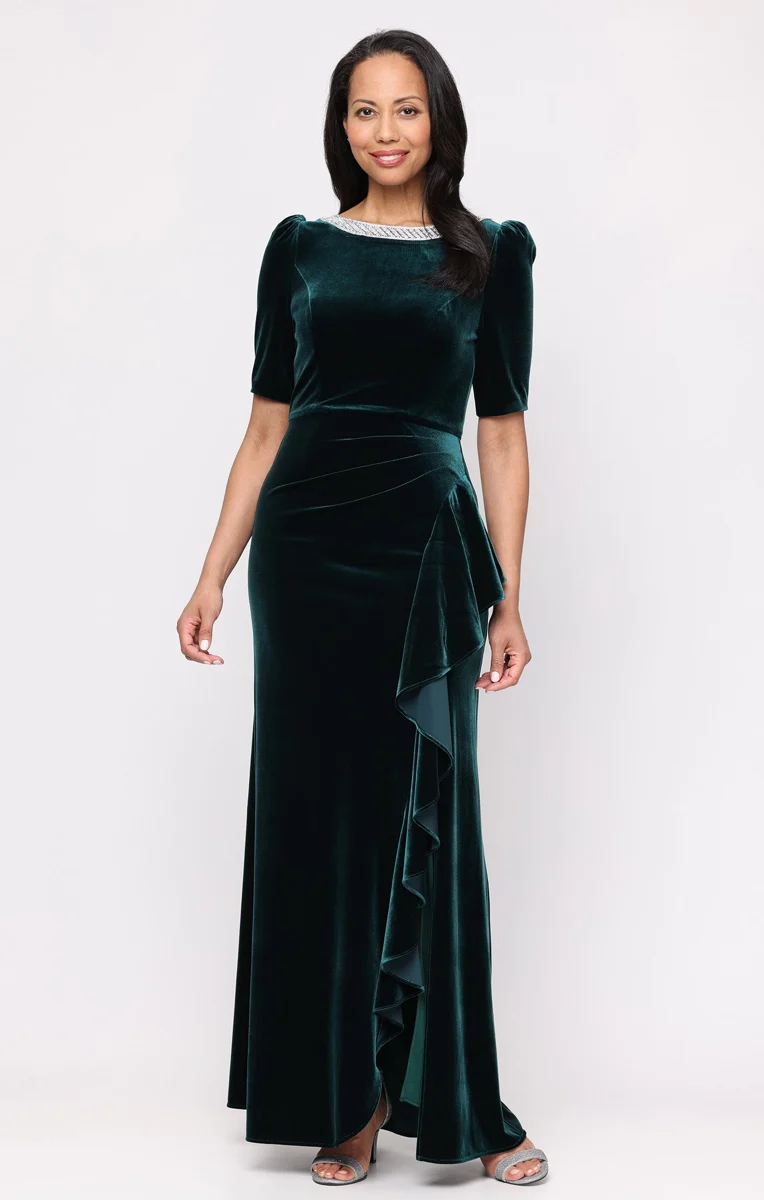 Deborah Stretch Velvet Dress