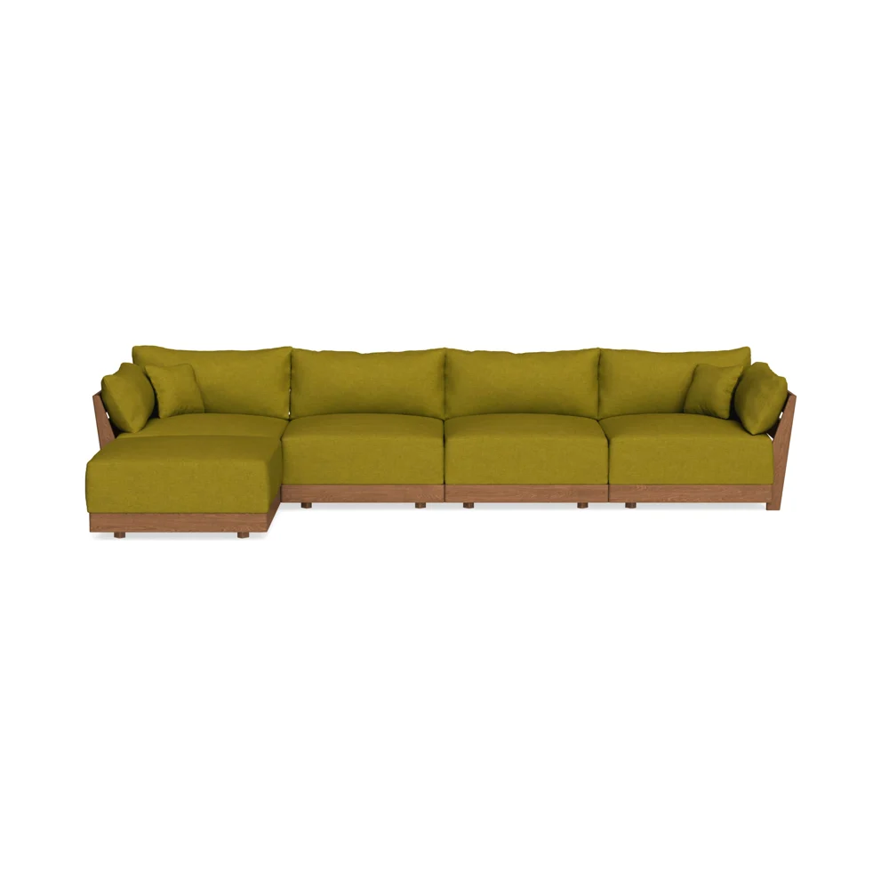 Modular Bondi Espresso 4-Seater Sectional in Olive Green | Classic Blend
