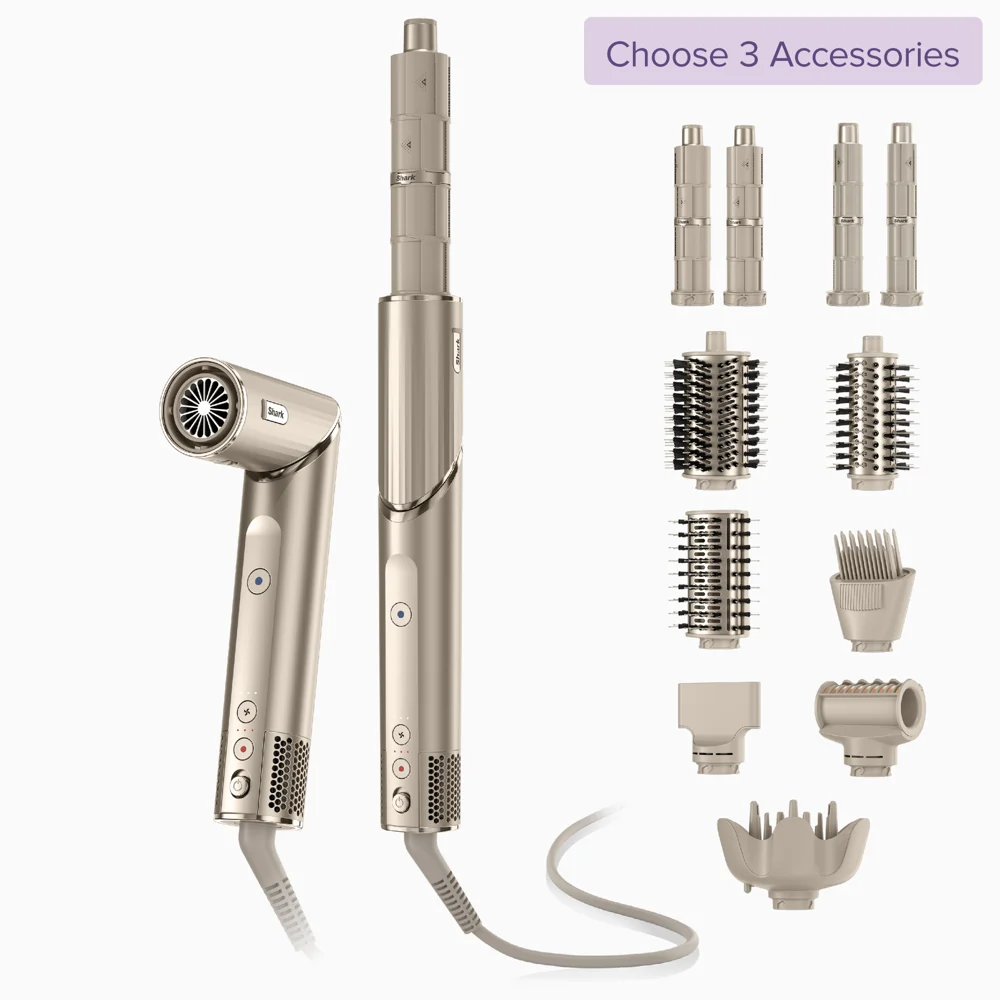 Shark FlexStyle 4-in-1 Air Styler & Hair Dryer Build Your Own, Stone